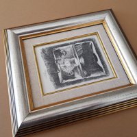 Петър Лазаров Натюрморт с лампа литография в стилна рамка, снимка 4 - Картини - 23959438