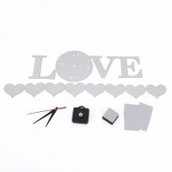 4 цвята 3D сърца LOVE самозалепващ огледален стенен часовник уникален атрактивен дизайн  , снимка 3 - Стенни часовници - 13513397