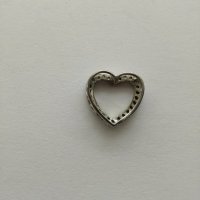 Сребърно сърце с цирконий - сребро проба 925, снимка 2 - Колиета, медальони, синджири - 19383160