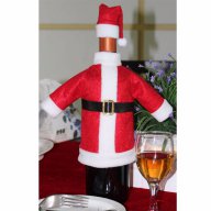 украса облекло дреха и шапка коледна новогодишна празнична за шише бутилка  шампанско вино, снимка 3 - Други - 16252645