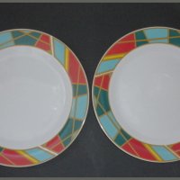   Комплект големи плоски порцеланови чинии за сервиране, снимка 3 - Чинии - 23086974