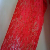 макситуника- рокля дантела в червено, снимка 5 - Рокли - 21628542