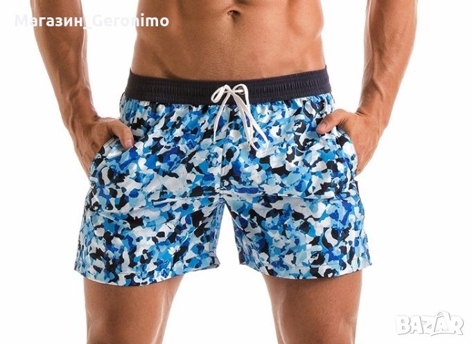 НАМАЛЕНИ Мъжки плувни шорти - 1919p1-сини, снимка 1