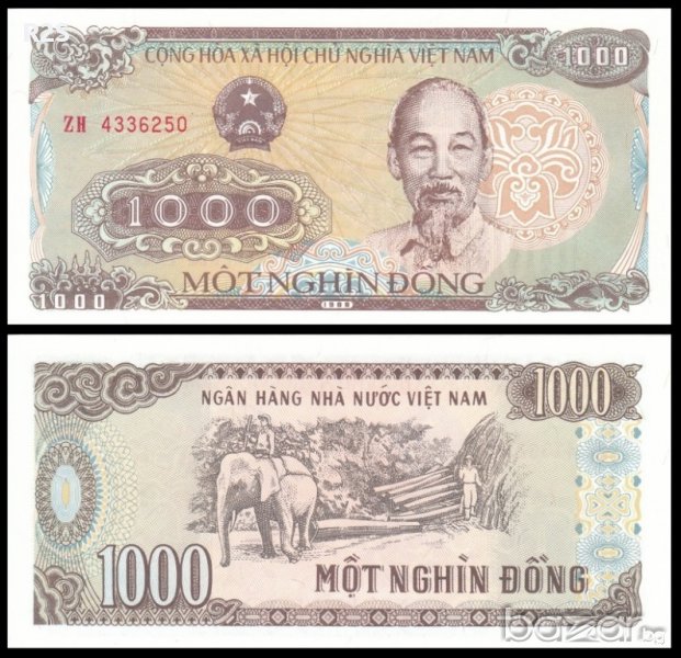 ВИЕТНАМ VIETNAM 1 000 Dong, P106, 1988 UNC, снимка 1