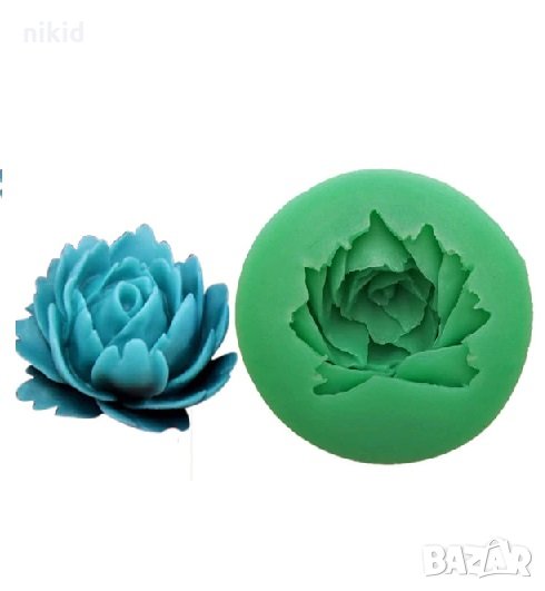 Разтворено цвете тип лотос силиконов молд декор торта фондан шоколад украса и др, снимка 1