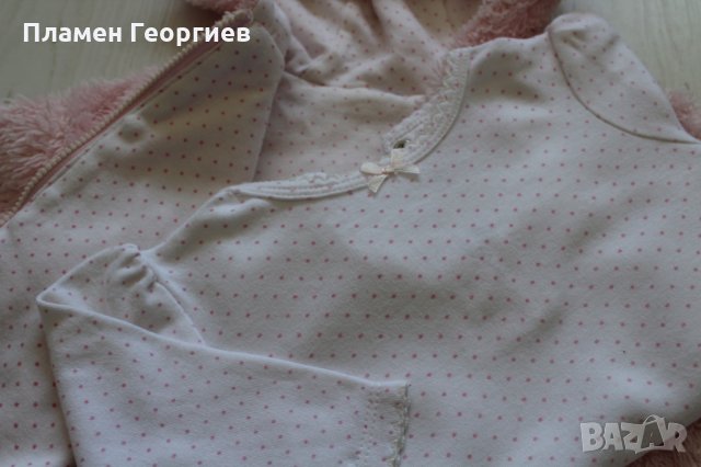 Розов кадифен панталон на флорална щампа, снимка 12 - Панталони и долнища за бебе - 25210016