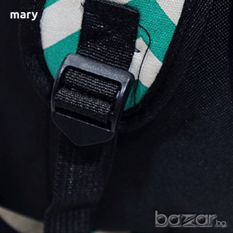 раница с фигурален десен в зелено и бяло, снимка 4 - Раници - 20845907