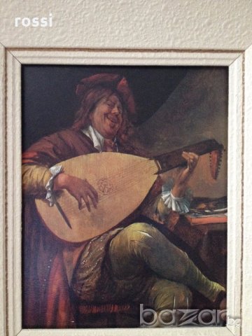 Jan Steen автопортрет(1626-1679) - стара картина репродукция/ Белгия  , снимка 1 - Колекции - 19525875