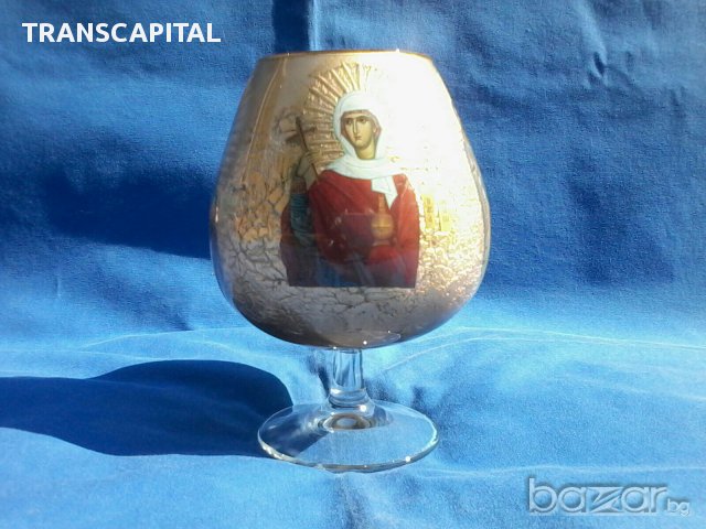 Стара кристална чаша със дебела свещ, снимка 4 - Антикварни и старинни предмети - 15386528