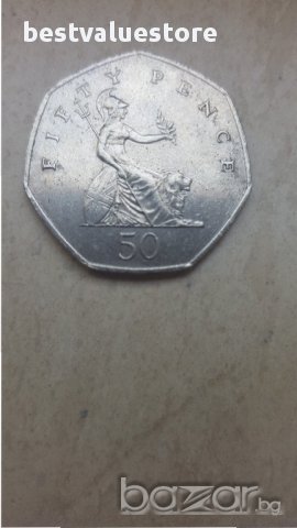 Монета 50 Английски Пенса 2002г. / 2002 50 UK Pence KM# 991