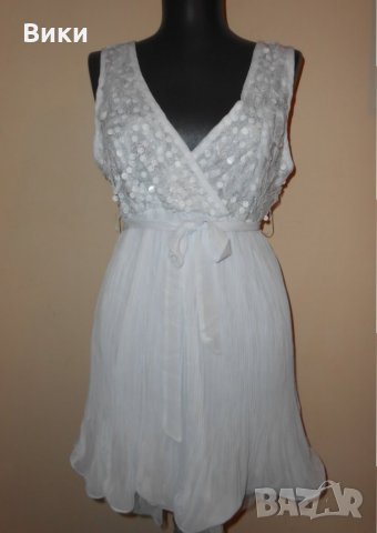 Бяла рокля Azara, снимка 2 - Рокли - 22643590