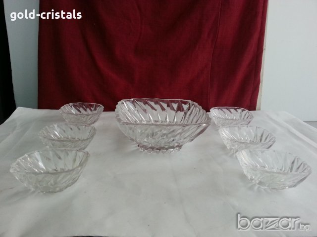 Ретро кристални купички и купа , снимка 3 - Антикварни и старинни предмети - 20598925