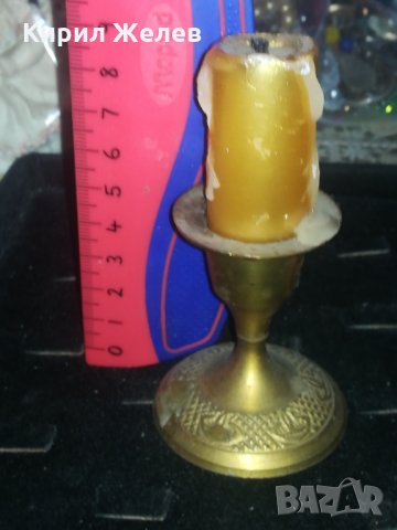 Малък бронзов свещнкк-8501, снимка 4 - Декорация за дома - 25923636