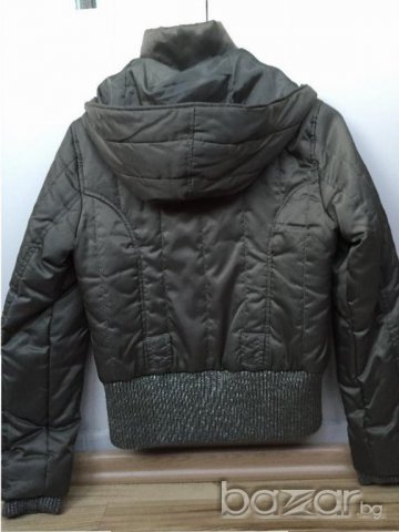 Дамско яке LEE COOPER оригинал, S, зелено, лъскаво, с качулка, с вата, щрик със СРЕБЪРНИ нишки, НОВО, снимка 11 - Якета - 12949407
