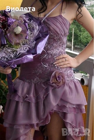 Бална рокля лилава, снимка 3 - Рокли - 22260778