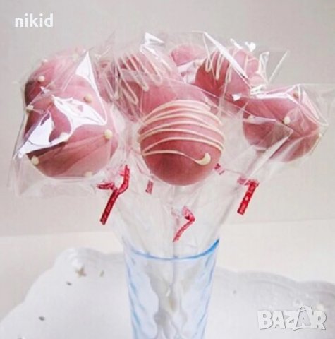 7*10 см 50 бр прозрачни торбички опаковъчни пликчета за близалки 