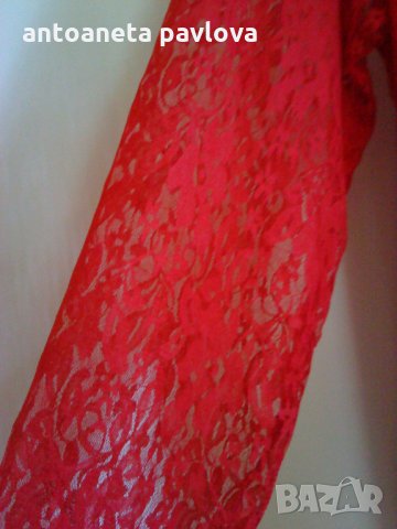 макситуника- рокля дантела в червено, снимка 5 - Рокли - 21628542