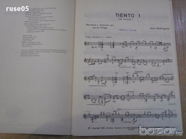 Книга "TIENTO I ( DE TONADA ) - Nilo Rodríguez" - 5 стр., снимка 3 - Специализирана литература - 15860300
