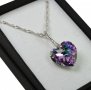 Комплект,Обеци,Колиета Сваровски "сърце" SWAROVSKI® Всички цветове, снимка 11