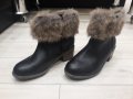 Дамски черни кожени боти с пух - с подплата , много топли !, снимка 2