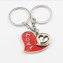 Червено и Сребърно сърца с надпис Love You - двойка пасващи ключодържатели за влюбени, снимка 1