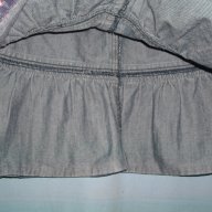 Декорирана дънкова пола с етажирани волани, снимка 3 - Поли - 15044922