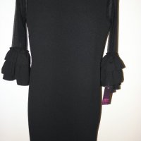 Нова черна рокля с дантелени ръкави, снимка 2 - Рокли - 20878303