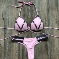 Нов модел розов бански с подплънки, снимка 4 - Бански костюми - 23116729