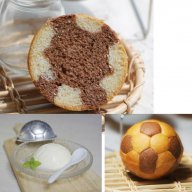 алуминиева топка форма футболна половин кръг торта мъфин кекс украса декорация фондан шоколад калъп, снимка 1 - Форми - 16463811