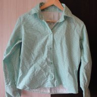 Светлозелена карирана дамска риза, блуза с дълъг ръкав, ръкави, дамски топ, жилетка, снимка 15 - Ризи - 13869321