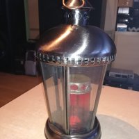 иноксов фенер с стъкла-за свещ-внос холандия-34х19см, снимка 11 - Колекции - 20893381