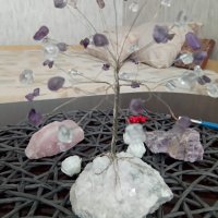 Кристални дръвчета изцяло от естествени камъни.Дървото на живота и любовта., снимка 7 - Декорация за дома - 19828944