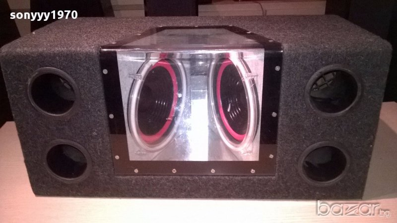 Subwoofer- с 2 баса и неони за кола 66/30/30см-внос швеицария, снимка 1