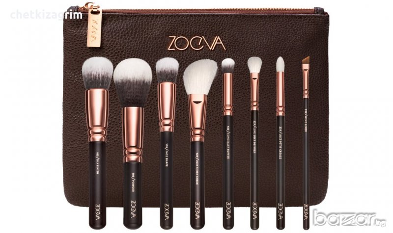 8 броя Оригинални четки за грим ZOEVA ROSE GOLDEN, LUXURY SET Vol.1!, снимка 1