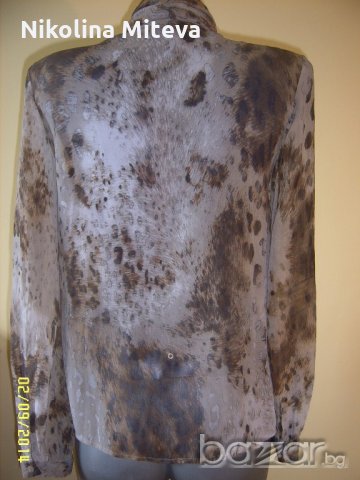 Тигрова копринена блуза, снимка 3 - Блузи с дълъг ръкав и пуловери - 19911637