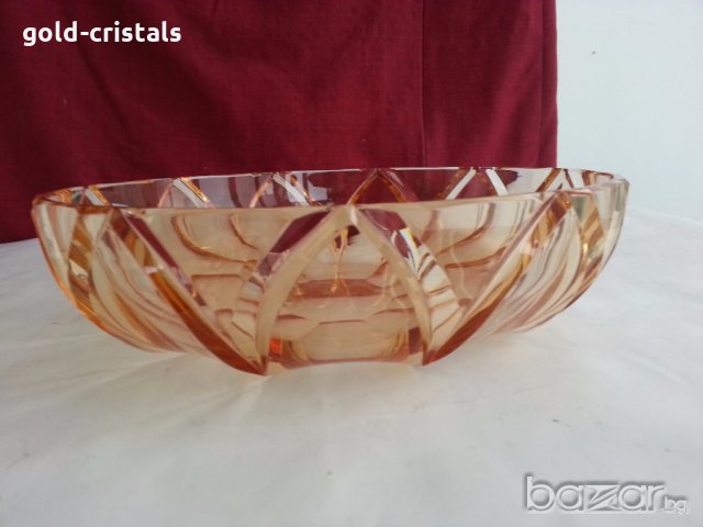 Ретро кристална купа цветен кристал, снимка 11 - Антикварни и старинни предмети - 20026577