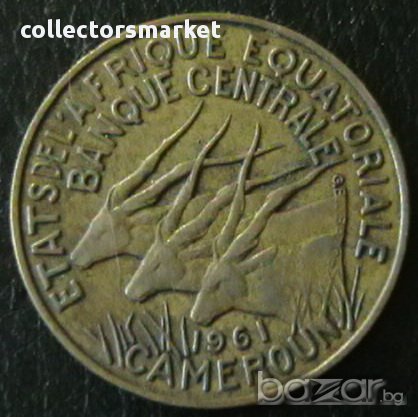 10 франка 1961, Камерун, снимка 2 - Нумизматика и бонистика - 16337407