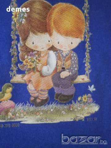 Ватирано детско поло в турско синьо с щампа, ново, номер 30 , снимка 5 - Детски Блузи и туники - 15551303