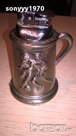 Ретро запалка-халба с футболисти и топка 11/9/7см-внос швеицария, снимка 11 - Антикварни и старинни предмети - 16444657