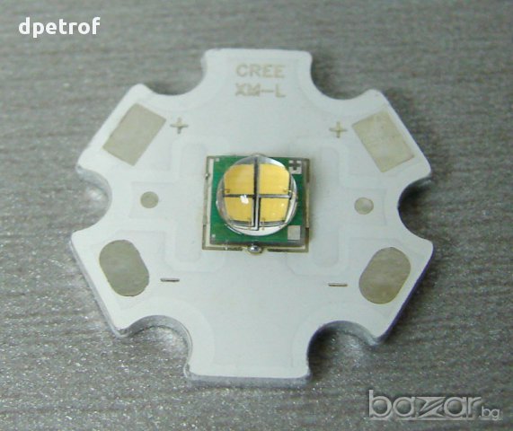 Четиримодулен LED емитер Cree Xm-l Easywhite Т6 3000k/1100lm/10вата/12волта