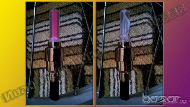 Светеща LED капачка за вентил на гума + ПОДАРЪК батерии, снимка 14 - Части за велосипеди - 13871280