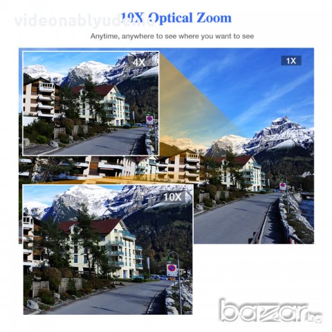 Метална Дистанционно Мотоуправляема 4К ULTRA HD 4MPX 2240x1680 PTZ IP Камера АвтоФокус 10X Zoom, снимка 11 - IP камери - 19169378
