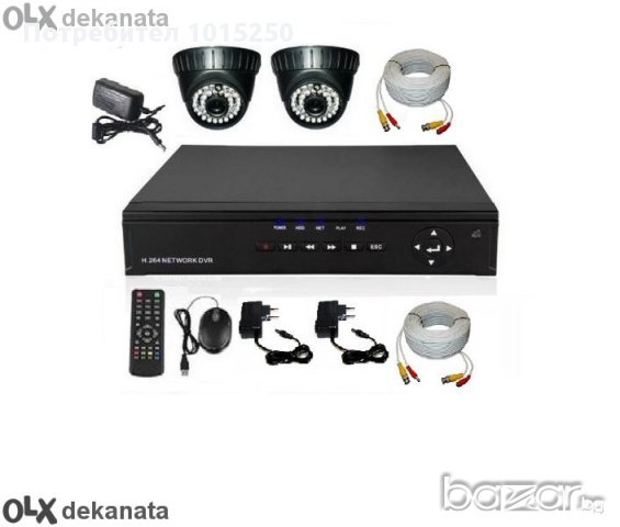 Пакет - Dvr 4 канален D1 + 2 камери 1800твл , 3 G, охранителна система за  видеонаблюдение -топ цена в Камери в гр. Пазарджик - ID10736713 — Bazar.bg
