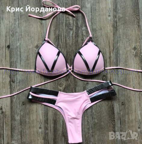 Нов модел розов бански с подплънки, снимка 4 - Бански костюми - 23116729