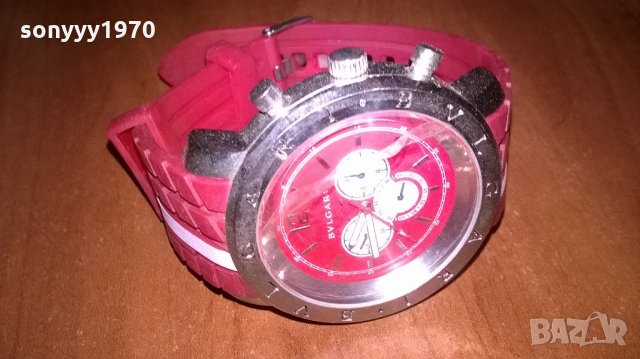 нов часовник-гумена червено/бяла каишка