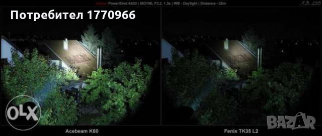 Olight M3XS-UT и ACEBeam K60 Cree XHP70 LED Професионални прожектори., снимка 4 - Къмпинг осветление - 22648242