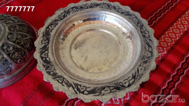 Стар османски сахан с гравюри , снимка 5 - Антикварни и старинни предмети - 20626723