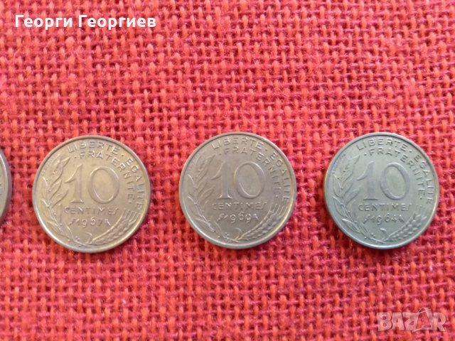 Френски  монети, 7 броя, емисии от 1992г. до 1976г., много запазени, снимка 4 - Нумизматика и бонистика - 23356475