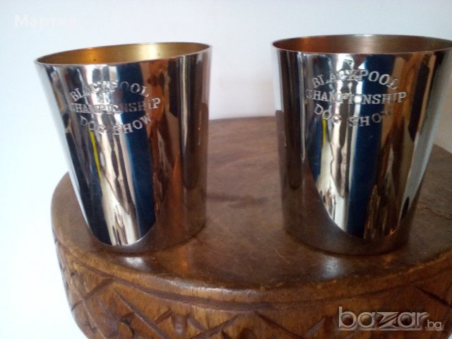 1953г. - Посребрени масивни - Чаши - Халби  - 2 бр. ! ( 777868), снимка 4 - Сервизи - 18145340