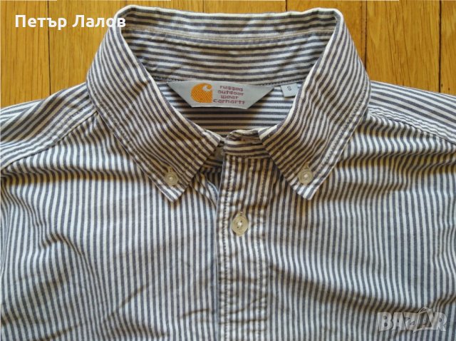 Tommy Hilfiger светлозелена и Carhartt раирана ризи мъжки, снимка 10 - Ризи - 24665238